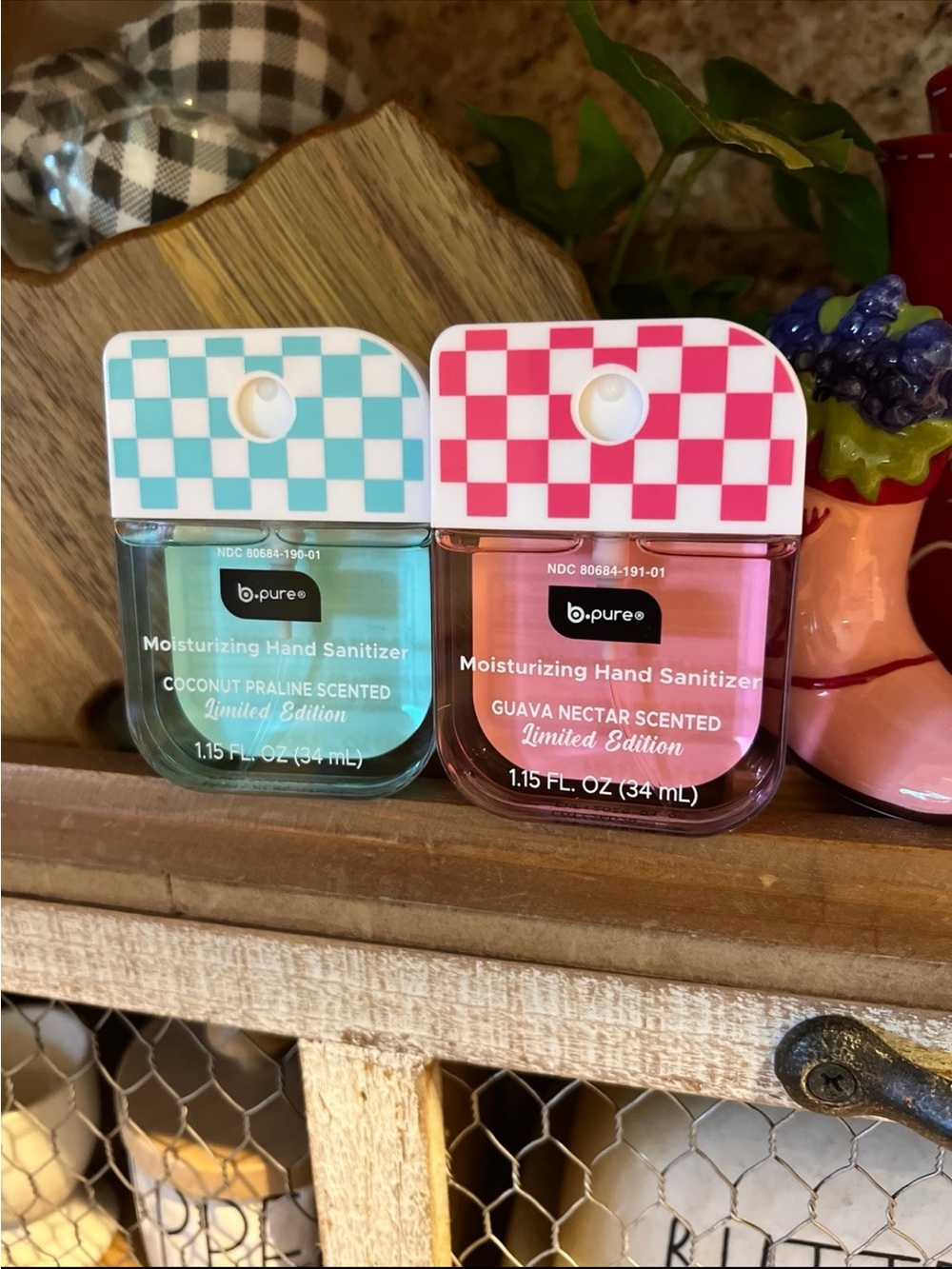 b-pure Moisturizing Hand Sanitizer Duo - Teal & Pink